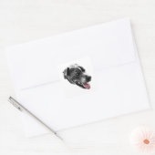 Happy Pitbull Mix Red Tongue Art Sticker (Envelop)