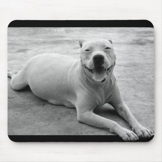 Happy pitbull mousepad muismat (Voorkant)