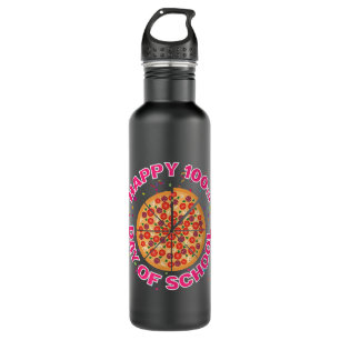 Happy Pizza 100e Dag van School Funny pizza minnaa Waterfles