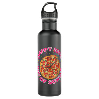 Happy Pizza 100e Dag van School Funny pizza minnaa Waterfles