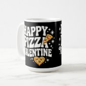 Happy Pizza Valentine Funny Pizza Love Design Koffiemok (Voorkant links)