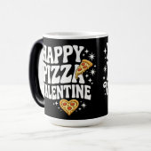 Happy Pizza Valentine Funny Pizza Love Design Magische Mok (Voorkant links)