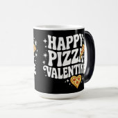 Happy Pizza Valentine Funny Pizza Love Design Magische Mok (Voorkant rechts)