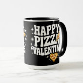 Happy Pizza Valentine Funny Pizza Love Design Mok (Voorkant rechts)