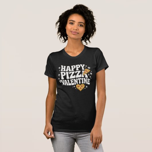 Happy Pizza Valentine Funny Pizza Love Design T-shirt (Voorkant volledig)