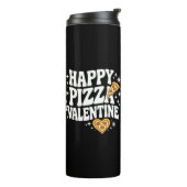 Happy Pizza Valentine Funny Pizza Love Design Thermosbeker (Gedraaid links)