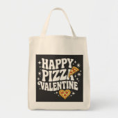 Happy Pizza Valentine Funny Pizza Love Design Tote Bag (Voorkant)