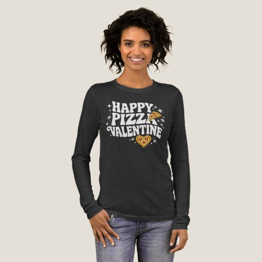 Happy Pizza Valentine Funny Pizza Love Design Tri-Blend Shirt (Voorkant)