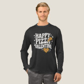 Happy Pizza Valentine Funny Pizza Love Design Tri-Blend Shirt (Voorkant)