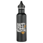 Happy Pizza Valentine Funny Pizza Love Design Waterfles (Links)