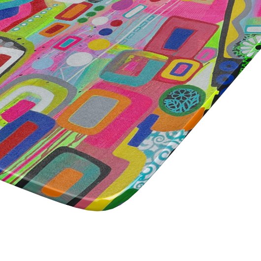 Happy Place 6 x 7 Deco glazen snijplank (Hoek)