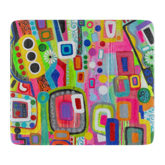 Happy Place 6 x 7 Deco glazen snijplank