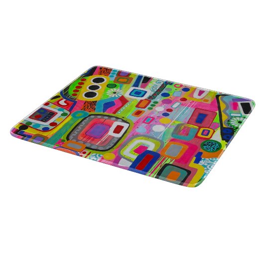 Happy Place 6 x 7 Deco glazen snijplank (Hoek)