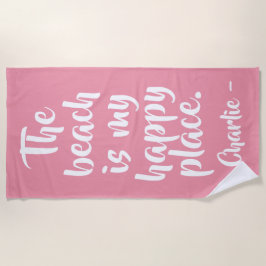 Happy Place aangepaste badhanddoek