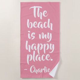 Happy Place aangepaste badhanddoek