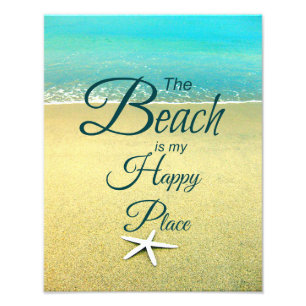 Happy Place Beach Quote Foto Foto Afdruk