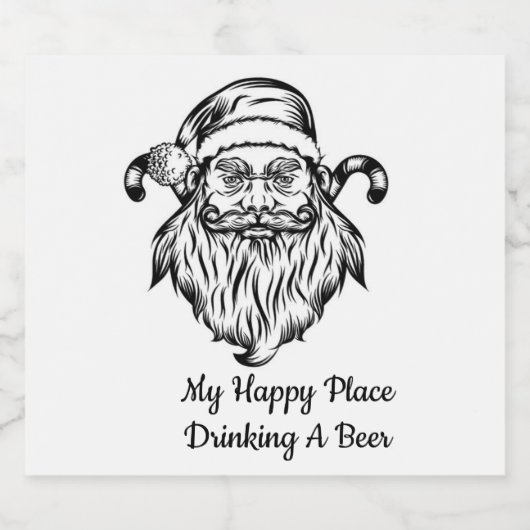 Happy Place Bier Etiket (Enkel label)