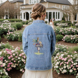 Happy Place Flower Fairy en Mushroom Denim Jacket