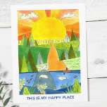 Happy Place in Maine Briefkaart<br><div class="desc">Oorspronkelijk kunstwerk van een kayaker in hun gelukkige plaats, een stille rivier bij zonsopgang met verschillende merkwaardige zeehonden. Dit maakt deel uit van een reeks Happy Places die ik tijdens lockdown 2020/21 creeerde. Het reizen door kunstwerk is bijna zo goed als het echte ding. Meer weten op tiffanyduffy.com of op...</div>