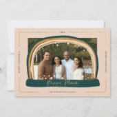 Happy Place Modern Snow Wereldbol - Kerstfoto Feestdagenkaart (Voorkant)