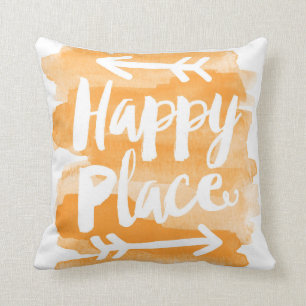 Happy Place - Oranje piloot Kussen