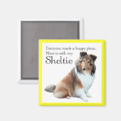 Happy Place Sheltie Magnet (Voorkant / Achterkant)