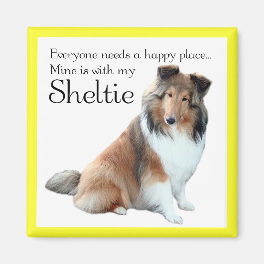 Happy Place Sheltie Magnet (Voorkant)