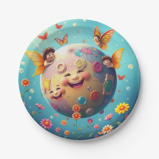 Happy Planet-Bord Papieren Bordje (Voorkant)