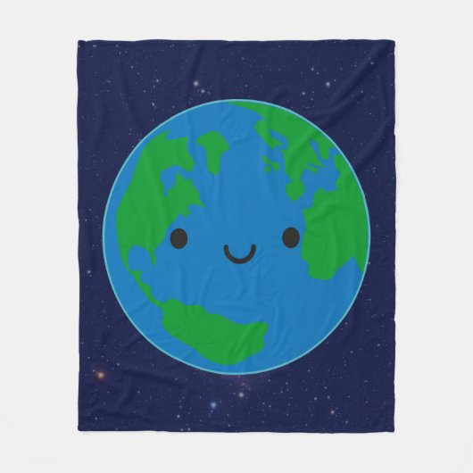 Happy Planet Earth Fleece Deken (Voorkant)