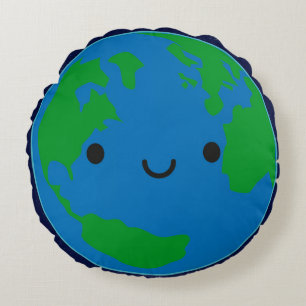 Happy Planet Earth Rond Kussen