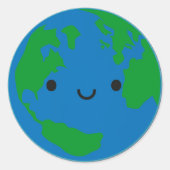 Happy Planet Earth Ronde Sticker (Voorkant)