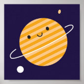 Happy Planet in Space Poster (Voorkant)