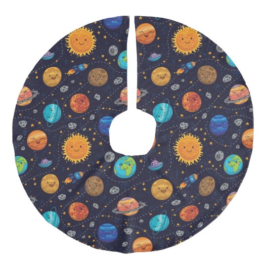 Happy Planets Boom Rok Imitatie Linnen Kerstboom Kleed (Voorkant)