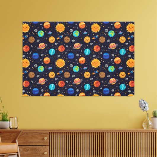 Happy Planets Canvas Print (Insitu (Woonkamer))