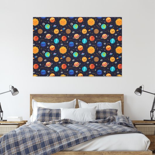 Happy Planets Canvas Print (Insitu (Slaapkamer))
