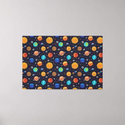 Happy Planets Canvas Print (Voorkant)