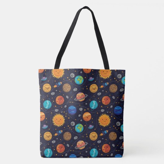 Happy Planets Canvas tas (Voorkant)