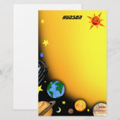Happy Planets en Space Briefpapier (Voorkant / Achterkant)