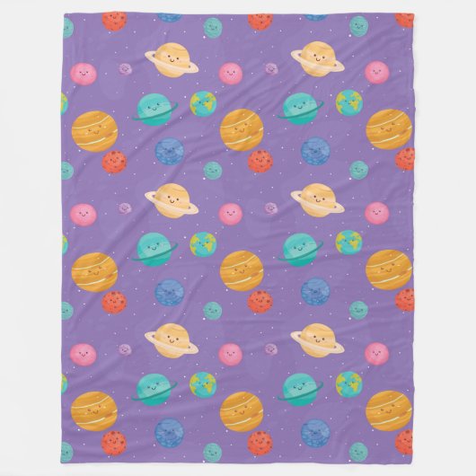 Happy Planets Fleece Blanket (Voorkant)