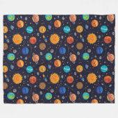 Happy Planets Fleece Blanket Deken (Voorkant (Horizontaal))