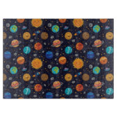 Happy Planets Glas Snijplank (Voorkant)