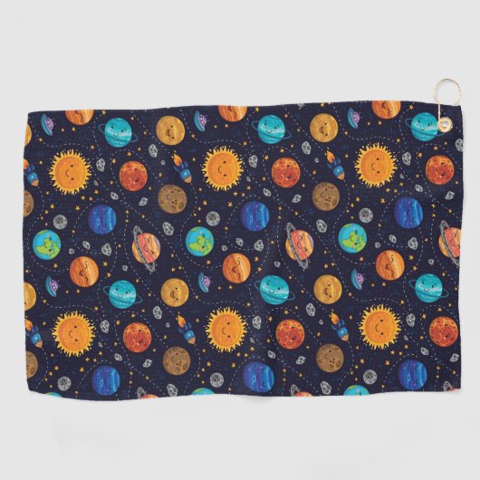 Happy Planets Golf Handdoek (Horizontaal)