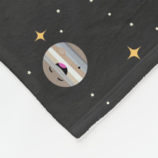 Happy Planets in de buitenruimte Fleece Deken (Hoek)