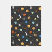 Happy Planets in de buitenruimte Fleece Deken (Voorkant)