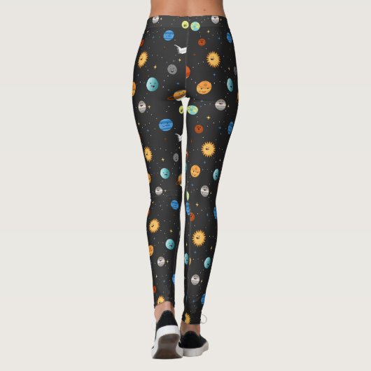 Happy Planets in de buitenruimte Leggings (Achterkant)
