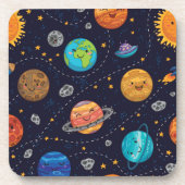Happy Planets Onderzetters met kurkrug (Voorkant)