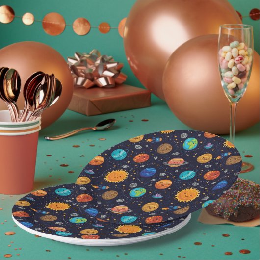 Happy Planets Papieren Bordje (Multi)