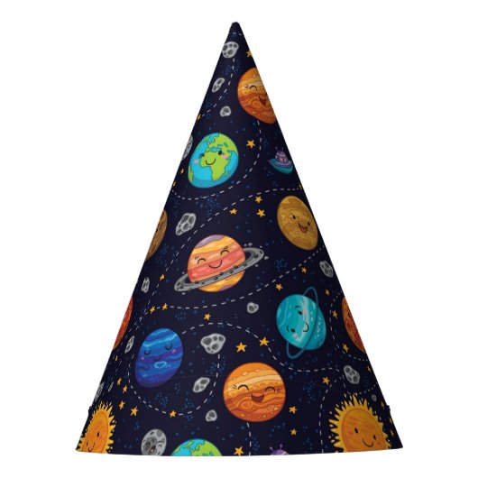 Happy Planets Papieren Pet Feesthoedjes (Voorkant)