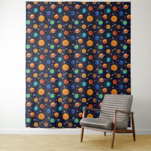 Happy Planets Tapestry Wandkleed
