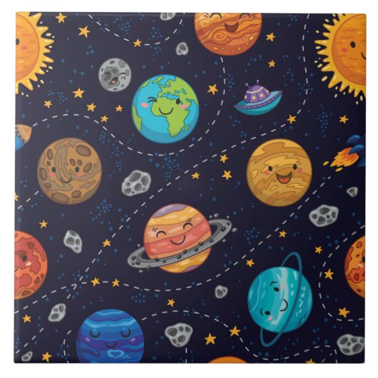 Happy Planets Tegel Tegeltje (Voorkant)